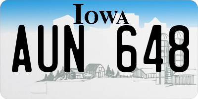 IA license plate AUN648