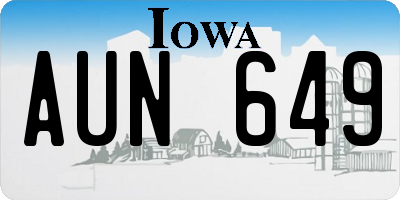IA license plate AUN649