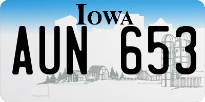IA license plate AUN653