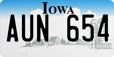 IA license plate AUN654