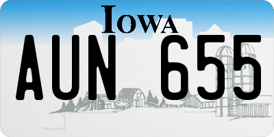 IA license plate AUN655