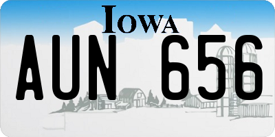 IA license plate AUN656