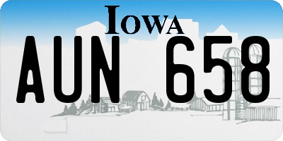 IA license plate AUN658