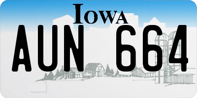 IA license plate AUN664