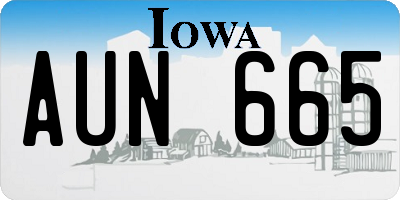 IA license plate AUN665