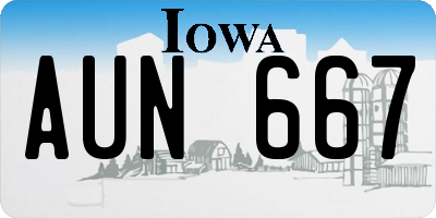 IA license plate AUN667