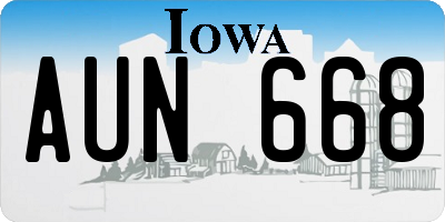 IA license plate AUN668