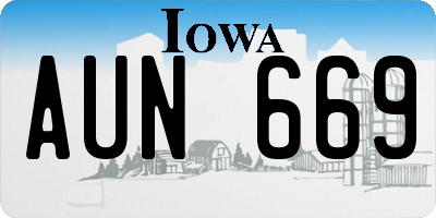 IA license plate AUN669
