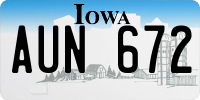 IA license plate AUN672