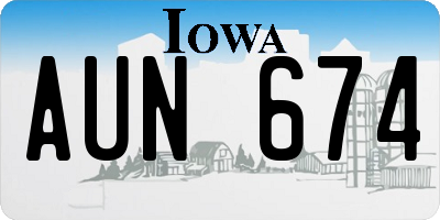 IA license plate AUN674