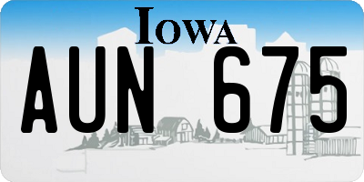 IA license plate AUN675