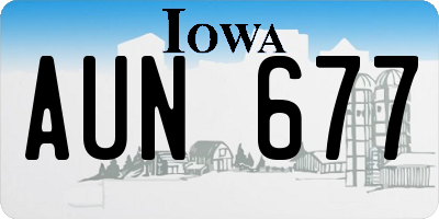 IA license plate AUN677