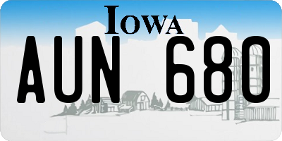IA license plate AUN680
