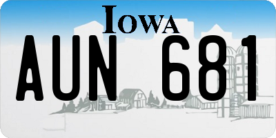 IA license plate AUN681