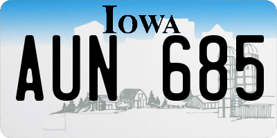 IA license plate AUN685