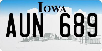 IA license plate AUN689