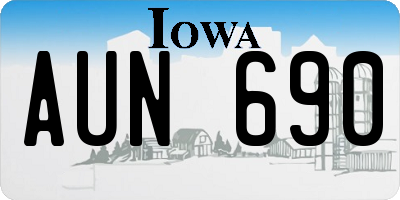 IA license plate AUN690