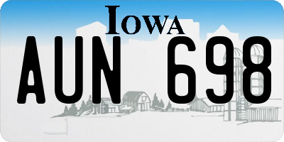 IA license plate AUN698