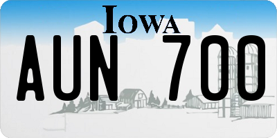 IA license plate AUN700