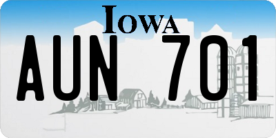 IA license plate AUN701
