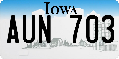 IA license plate AUN703