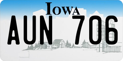 IA license plate AUN706
