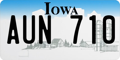 IA license plate AUN710