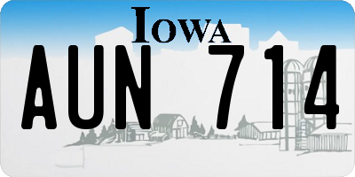 IA license plate AUN714