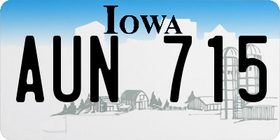 IA license plate AUN715
