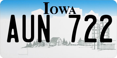 IA license plate AUN722