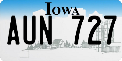 IA license plate AUN727