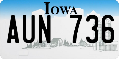 IA license plate AUN736