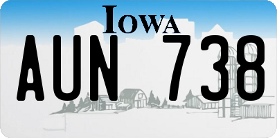 IA license plate AUN738