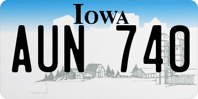 IA license plate AUN740