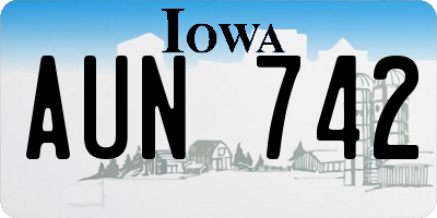 IA license plate AUN742