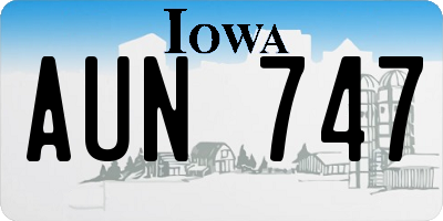 IA license plate AUN747