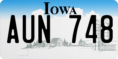 IA license plate AUN748