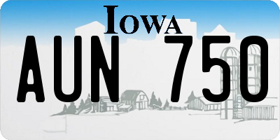 IA license plate AUN750
