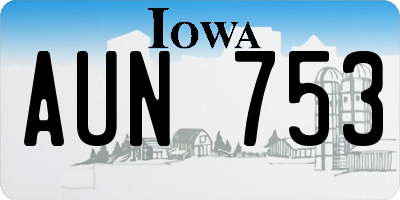 IA license plate AUN753