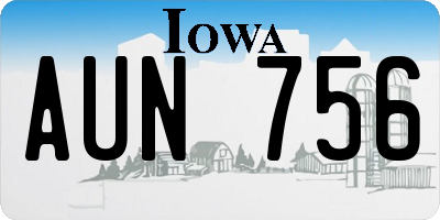 IA license plate AUN756