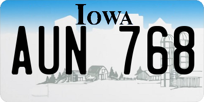 IA license plate AUN768