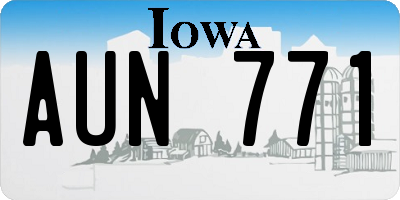 IA license plate AUN771