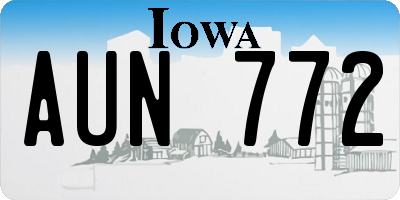 IA license plate AUN772