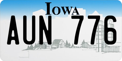IA license plate AUN776