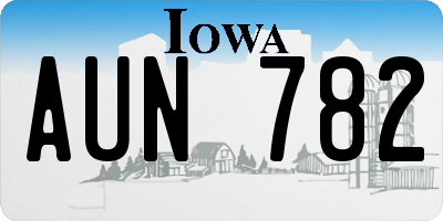 IA license plate AUN782