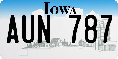 IA license plate AUN787
