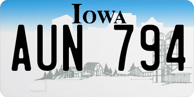 IA license plate AUN794