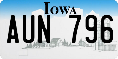 IA license plate AUN796