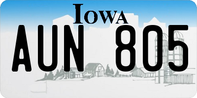 IA license plate AUN805