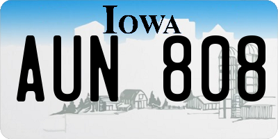 IA license plate AUN808